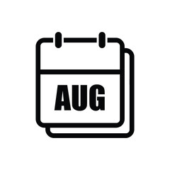 calender icon, august icon with white background