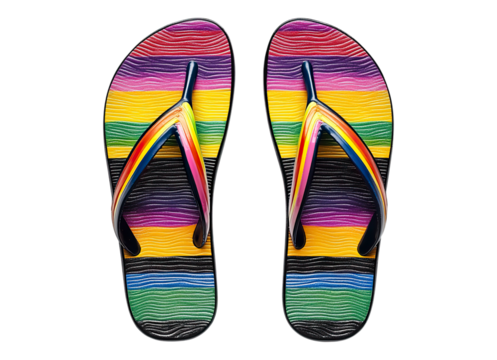 Vibrant Striped Flip Flops