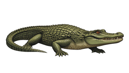 Naklejka premium Crocodile encounter swamps of florida wildlife photography natural habitat close-up perspective capturing the majesty of reptiles