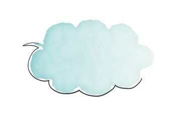 水色のシンプルな水彩風の吹き出し