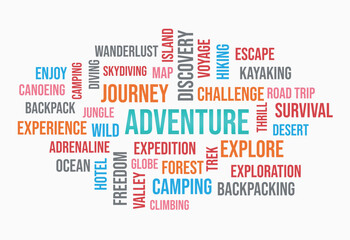 Fototapeta premium ADVENTURE word cloud,concept on white background