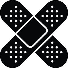 band aid stencil icon vector illustration