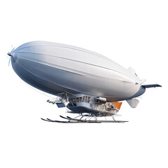 Modern Airship Zeppelin with Landing Skis -