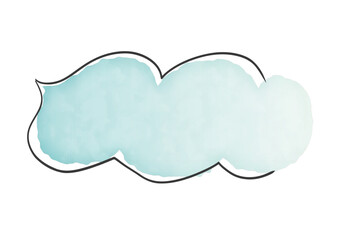 水色のシンプルな水彩風の吹き出し