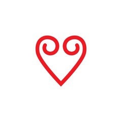 Love heart symbol logo design