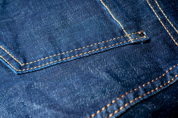 Detail of denim clothing, close-up