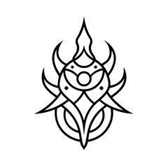 Shadow Dot Geometric Tattoo Line Drawing