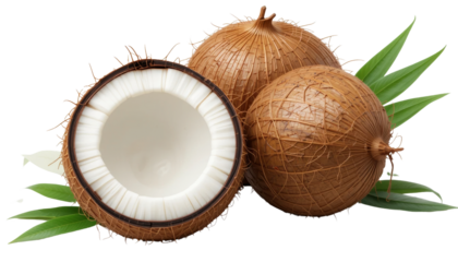 Coconut harvesting event tropical farm food photography natural setting close-up view freshness and sustainability concept