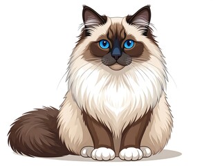 Ragdoll Cat Mascot Logo, Cute and Playful Feline Character Design