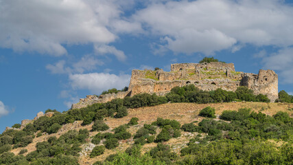 Ruins of the Nimrod Fortress near Mount Hermon in the Golan Heights in northern Israel