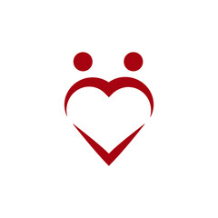 Love heart symbol logo design