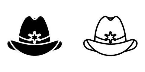 Cartoon Cowboy Hat icon on white background