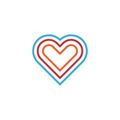Love heart symbol logo design