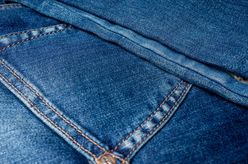 Naklejka premium Detail of denim clothing, close-up