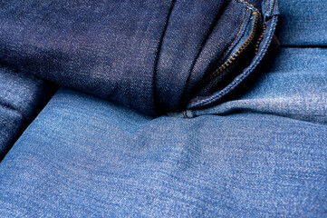 Detail of denim clothing, close-up