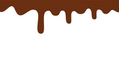 chocolate on white background. chocolate frame. Melted chocolate, chocolate vector.  Flowing liquid isolated on white background. leak, splash, spilled liquid.