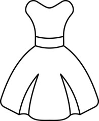 bride dress illustration on a white background     