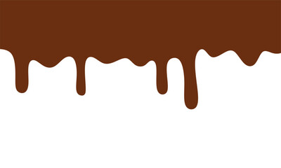 chocolate vector. melted chocolate. Melted chocolate dripping on white background. 