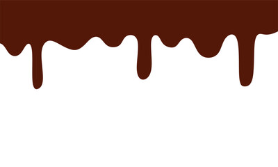 chocolate vector. melted chocolate. Melted chocolate dripping on white background. 