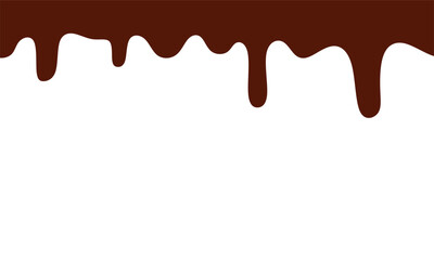 chocolate vector. melted chocolate. Melted chocolate dripping on white background. 
