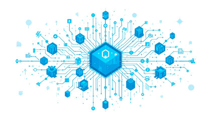 Innovative technology integration digital environment infographic design modern workspace aesthetic view connectivity and data flow concepts for enhanced communication