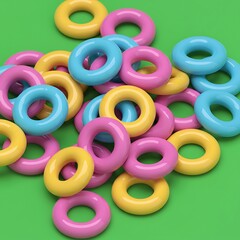 Fototapeta premium Pastel Joy: 3D Rendered Summer Rings AI Generated