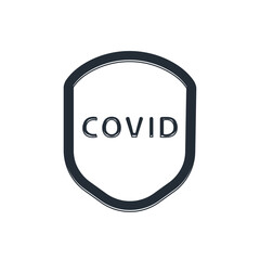 Black Shield protecting from virus, germs and bacteria icon isolated on white background. Immune system concept. Corona virus covid-19. Vector