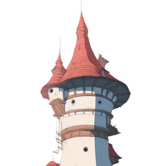 Naklejka premium Fairytale Tower Whimsical Architectural