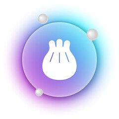 White Khinkali on cutting board icon isolated on white background. Traditional georgian dumpling. Blue and purple gradient circle background. Vector