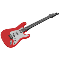 Fototapeta premium 3d render of Red electric guitar icon 