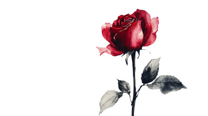 Vibrant Red Rose Isolated on Transparent Background - Isolated Blossom for Graphic Design Projects