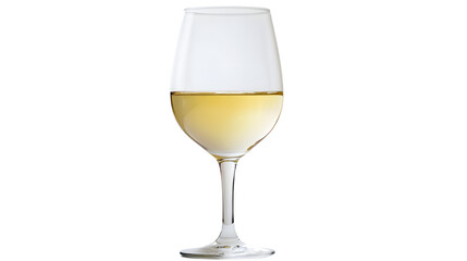 Elegant White Chardonnay Wine Glass on Isolated White Background