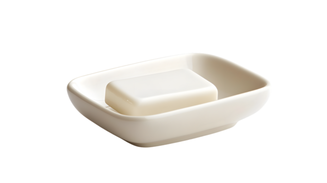 Modern Soap Dish Isolated on Transparent Background for Bathroom Design Concepts