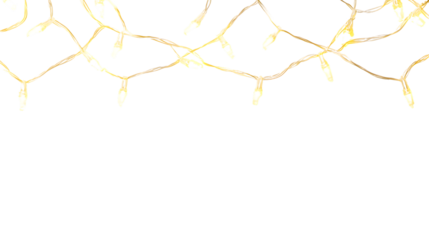 Glowing Twinkling String Lights Design Isolated on Transparent Background for Festive Illumination