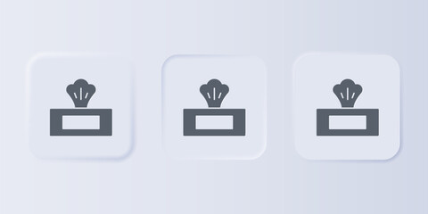Grey Wet wipe pack icon isolated on grey background. Set icons in square buttons. Vector