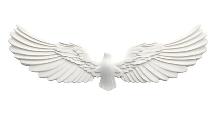 Naklejka premium Elegant White Wings Isolated on Transparent Background for Artistic Design Projects