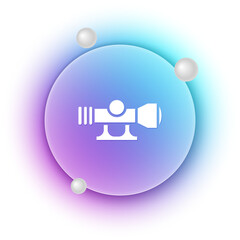 White Sniper optical sight icon isolated on white background. Sniper scope crosshairs. Blue and purple gradient circle background. Vector