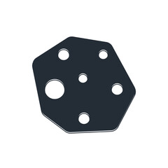 Black Asteroid icon isolated on white background. Vector