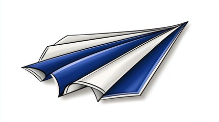 Fototapeta premium Stylized Paper Airplane Illustration with Blue and White Sections