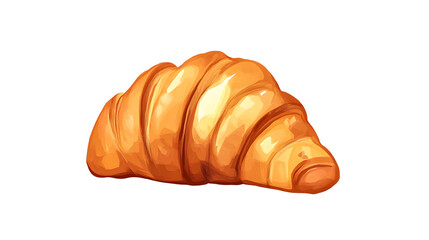 Tasty Fresh Croissant Perfectly Isolated on Transparent Background for Bakery Creatives