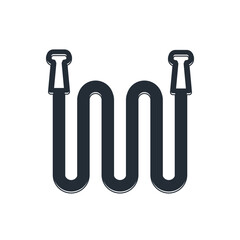 Black Garden hose icon isolated on white background. Spray gun icon. Watering equipment. Vector