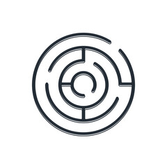 Black Minotaur maze or labyrinth icon isolated on white background. Ancient Greek mythology. Vector