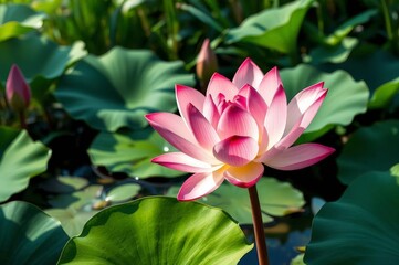 Blooming Mexican Lotus in Serenity