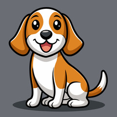 dog, beagle, animal, pet, puppy, cute, portrait, white, brown, canine, breed, hound, mammal, domestic, adorable, isolated, pedigree, purebred, sitting, studio, head, ears, looking, doggy, cartoon