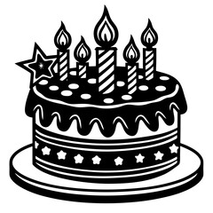 birthday cake with candles