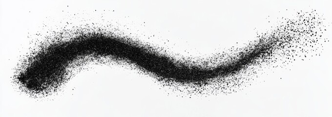 Fototapeta premium Black powder cloud swirled on white background