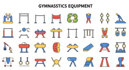Fototapeta premium Gymnastics Gear: A Colorful Collection AI Generated