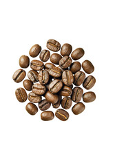 Naklejka premium Brown Coffee Beans, Isolated Transparent Background, Minimalist Design Element