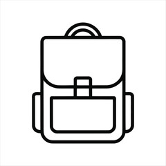 Simple outline illustration of a backpack perfect for school travel and outdoor adventures