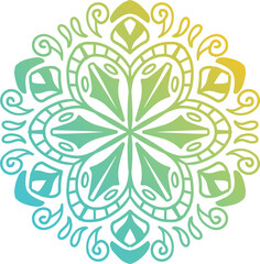 All colorful Hand drawn mandala